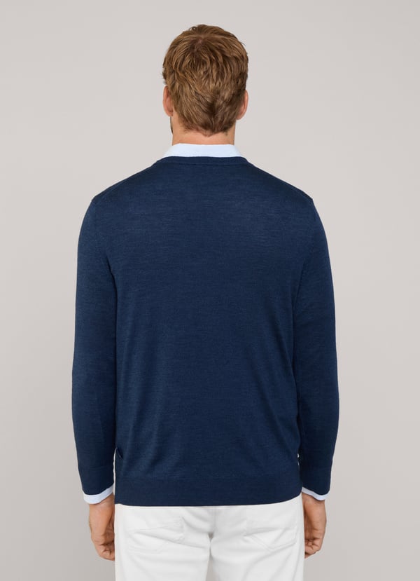 Façonnable jersey cuello redondo lana merino Ofertas especiales