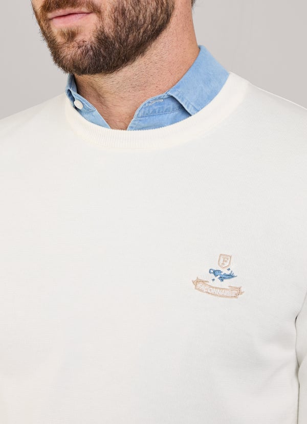 Façonnable jersey cuello redondo pájaro bordado Precio ultrabajo