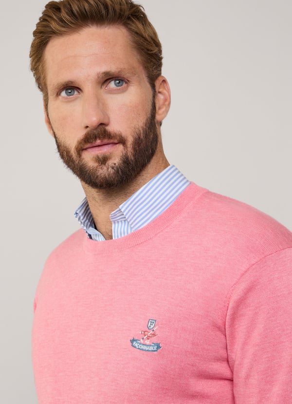 Façonnable jersey cuello redondo pájaro bordado Outlet online