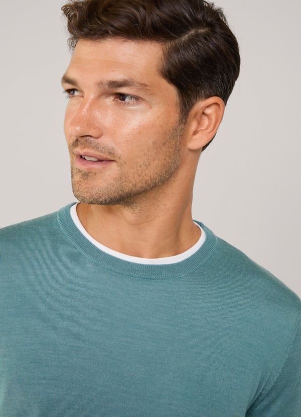 Façonnable jersey cuello redondo lana merino Rebajas de fábrica