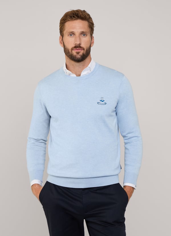 Façonnable jersey cuello redondo pájaro bordado Los más vendidos