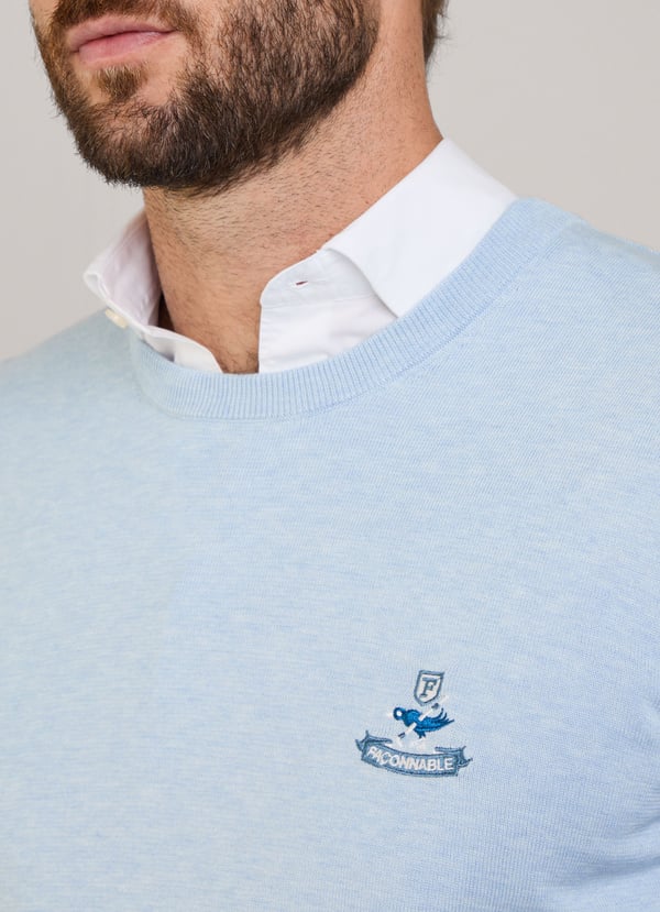 Façonnable jersey cuello redondo pájaro bordado Los más vendidos