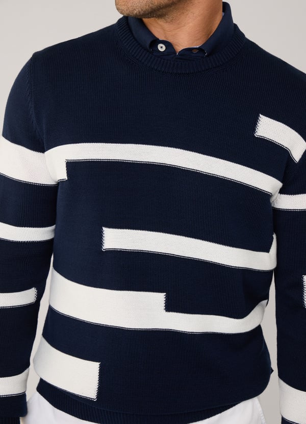 Façonnable jersey cuello redondo rayas Ventas relámpago