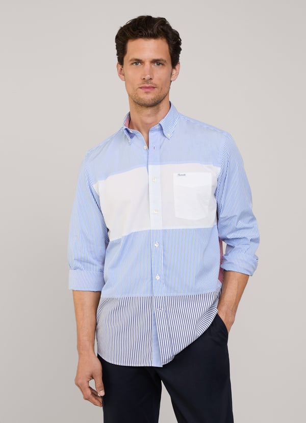 Façonnable camisa popelín color block fit regular Rebajas online