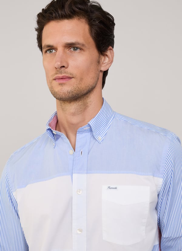 Façonnable camisa popelín color block fit regular Rebajas online