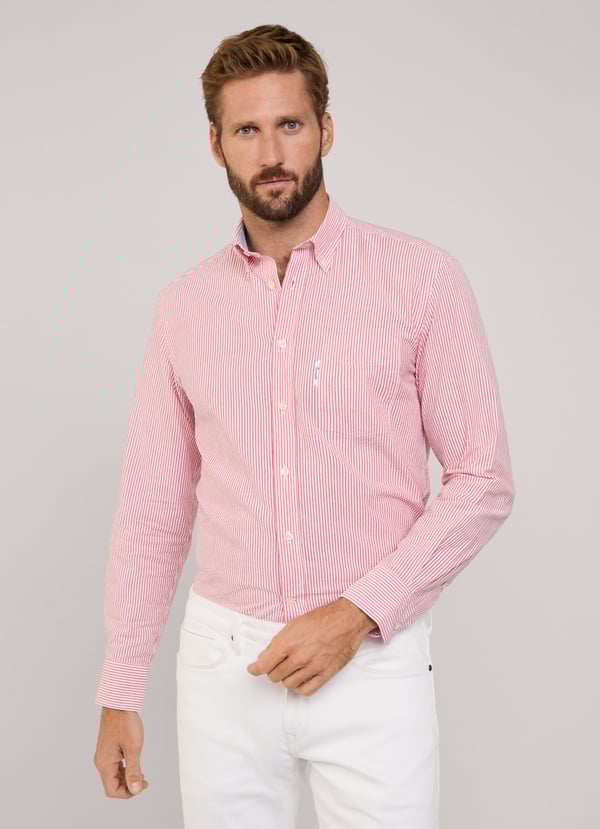 Façonnable camisa seersucker rayas bengala fit regular Envío gratis
