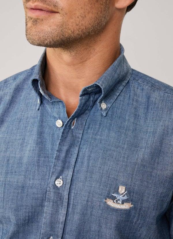 Façonnable camisa chambray fit regular Oferta especial