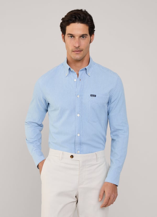 Façonnable camisa chambray rayas finas fit regular Último día