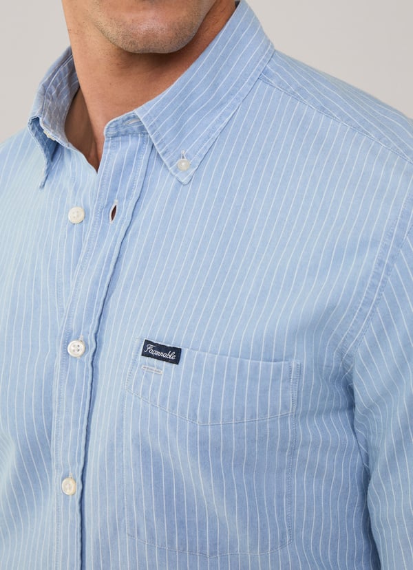 Façonnable camisa chambray rayas finas fit regular Último día