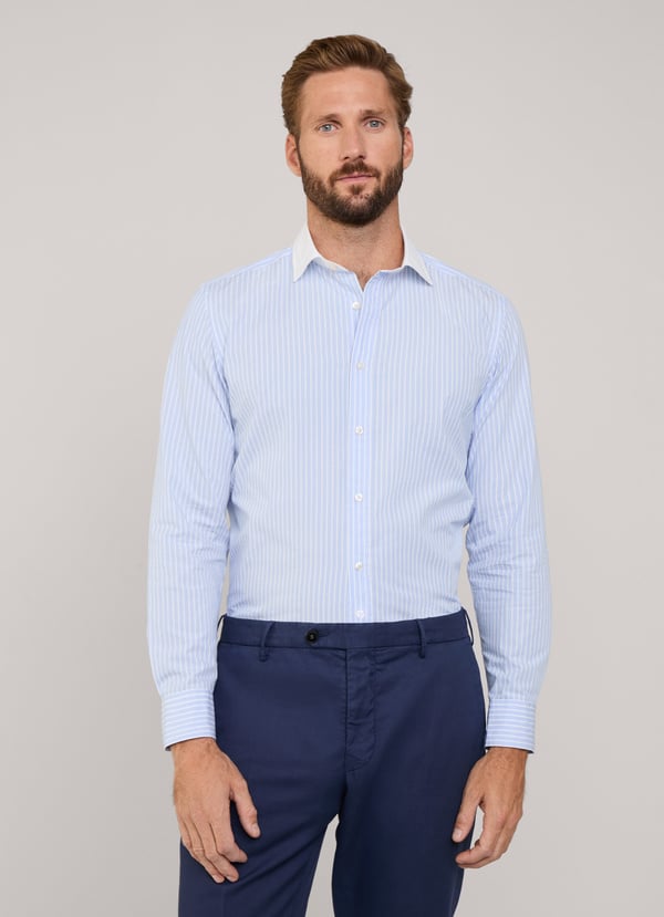 Façonnable camisa fil a fil rayas bengala fit regular Solo hoy