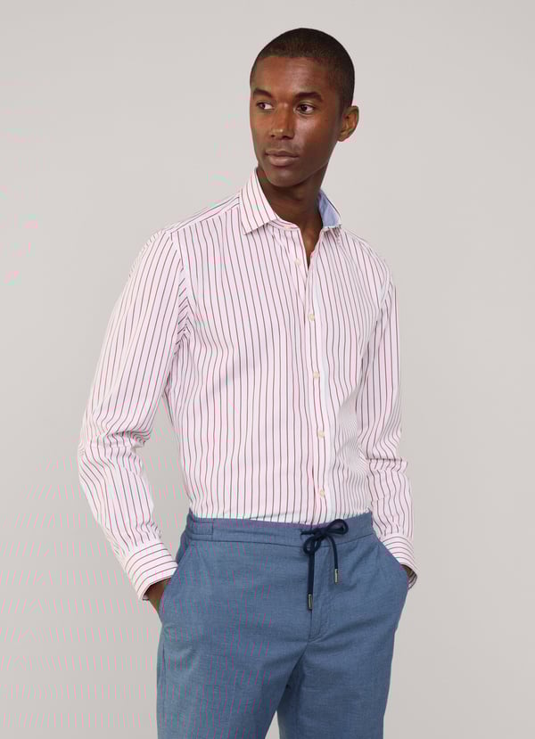 Façonnable camisa popelín rayas finas fit regular Oferta especial de fábrica