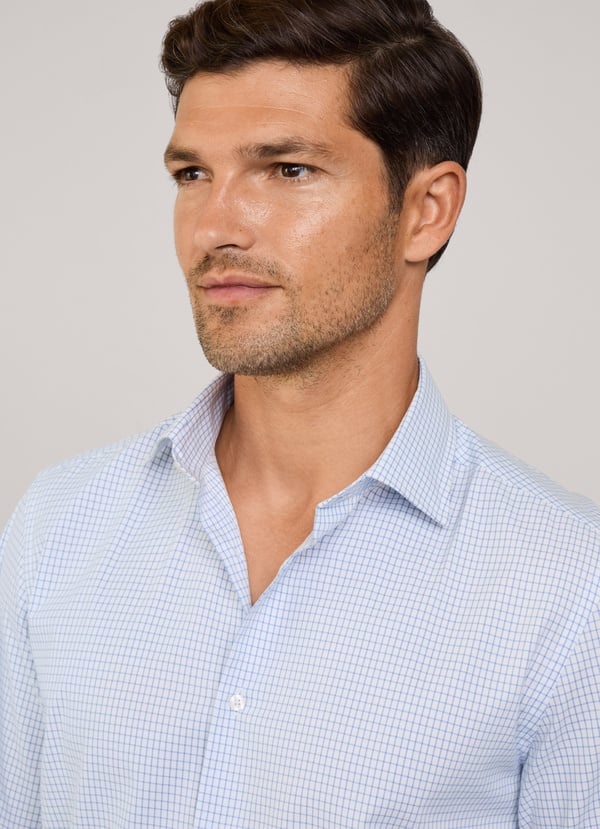 Façonnable camisa sarga cuadros ventana fit regular Grandes descuentos