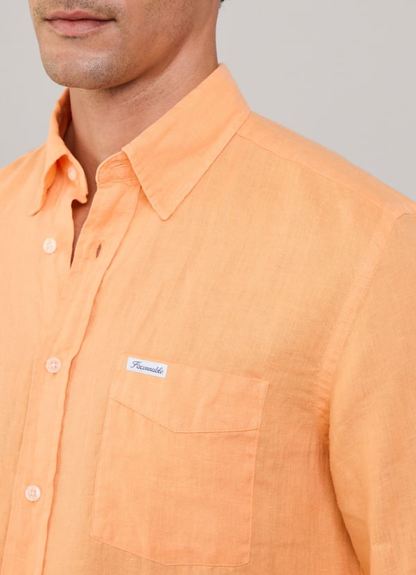 Façonnable camisa de lino fit regular Liquidación