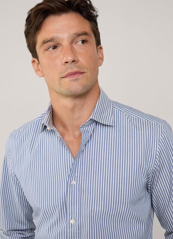 Façonnable camisa sarga rayas banker fit regular Tienda de fábrica