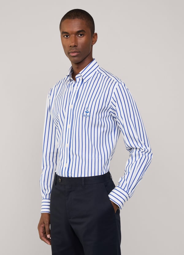 Façonnable camisa popelín rayas toldo fit regular En oferta