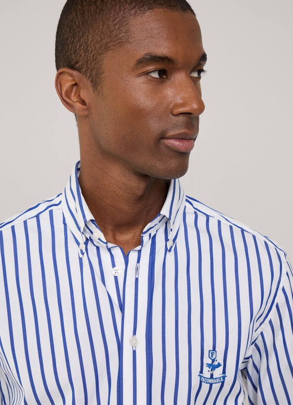 Façonnable camisa popelín rayas toldo fit regular En oferta