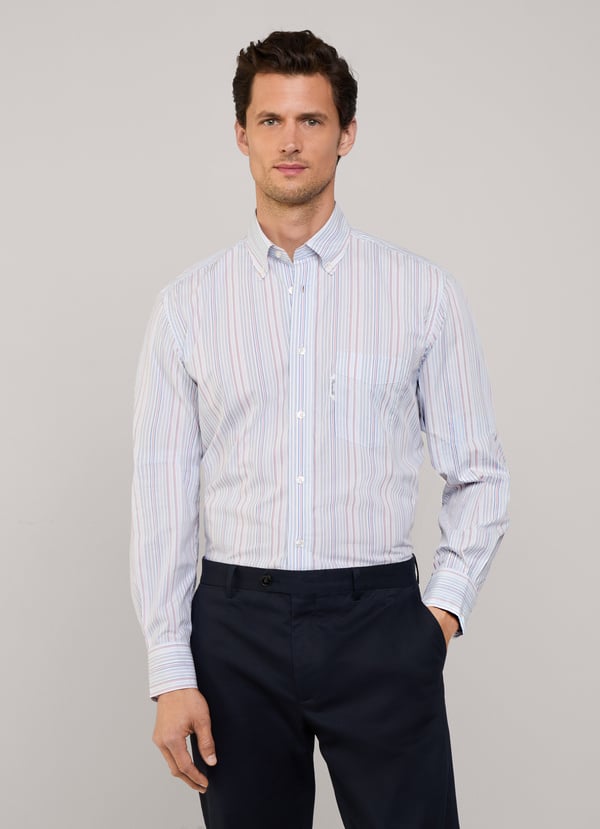 Façonnable camisa popelín rayas fit regular Oferta exclusiva
