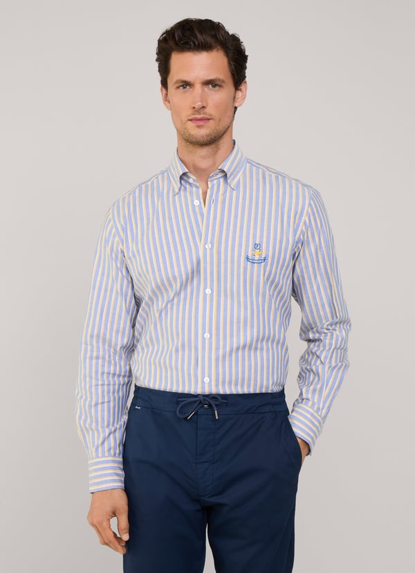 Façonnable camisa oxford rayas regimiento fit regular Descuento por venta flash