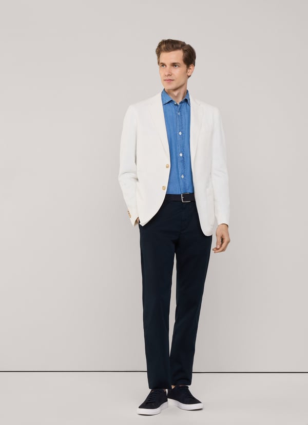 Façonnable pantalón chino de sarga fit slim