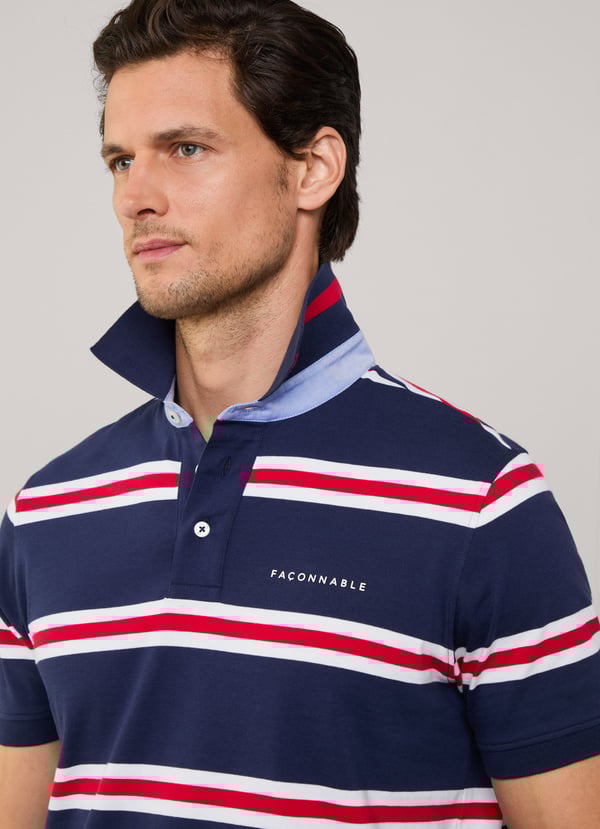Façonnable polo pima rayas regimiento fit regular En línea