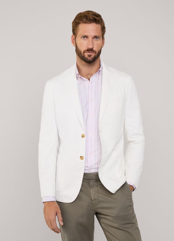 Façonnable americana lino algodón bolsillos parche Rebajas online
