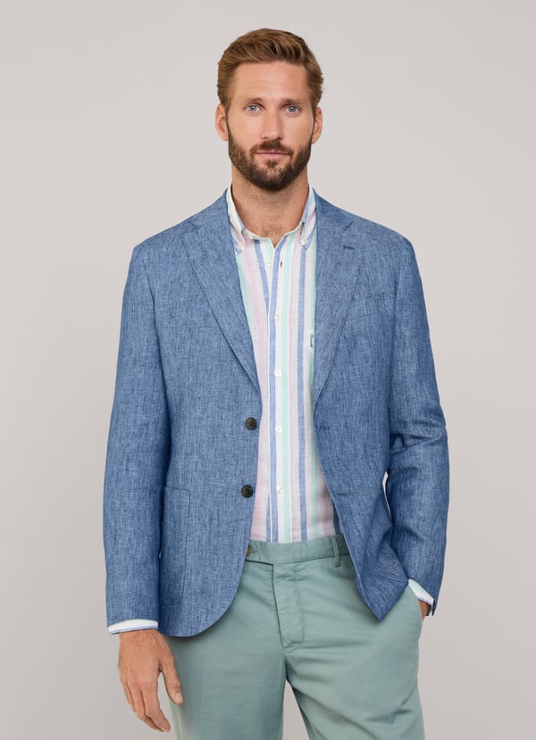 Façonnable americana de lino chambray Envío gratis
