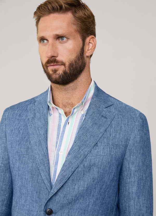 Façonnable americana de lino chambray Envío gratis
