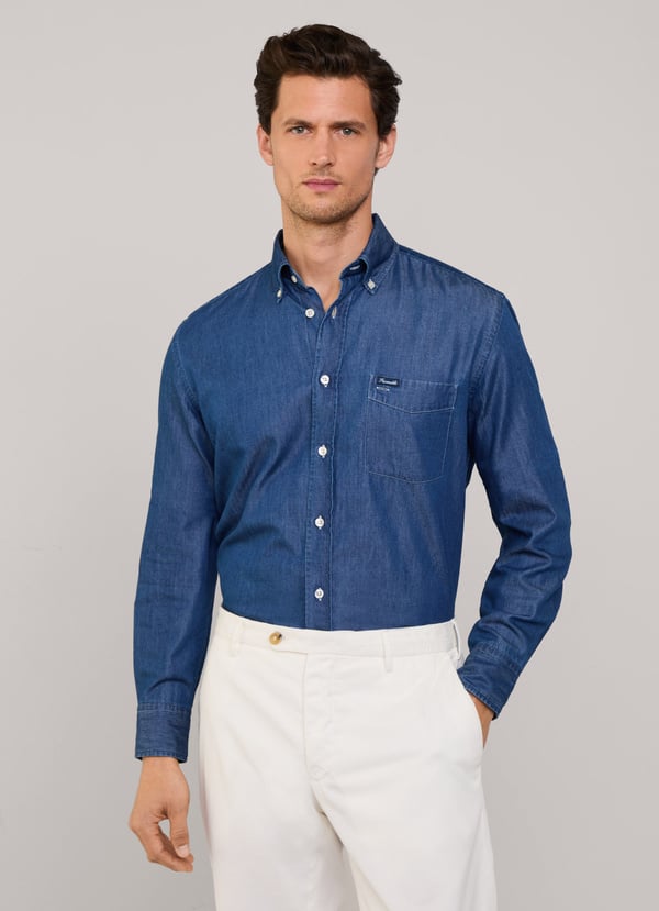 Façonnable camisa chambray fit regular Última moda