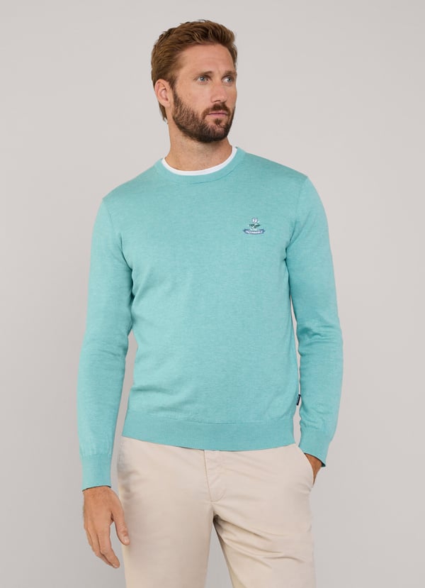 Façonnable jersey cuello redondo pájaro bordado En línea