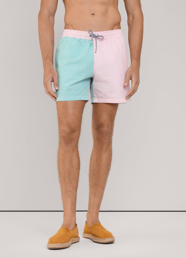Façonnable bañador bermuda seersucker rayas Tienda de fábrica
