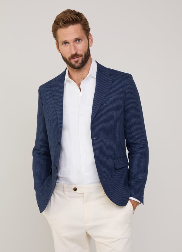 Façonnable americana de lino raya diplomática Rebajas online