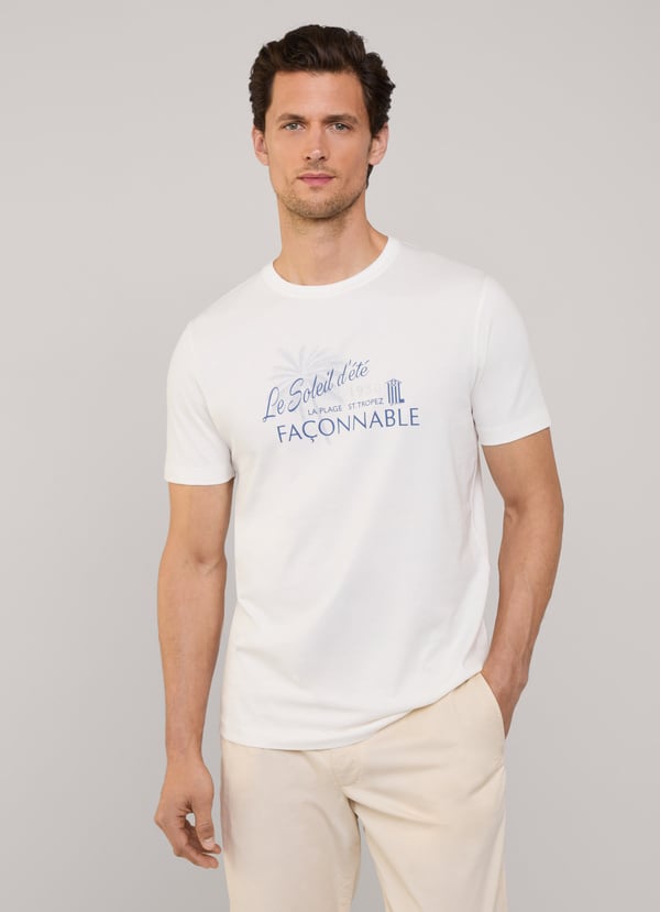 Façonnable camiseta palmera fit regular Tienda de fábrica