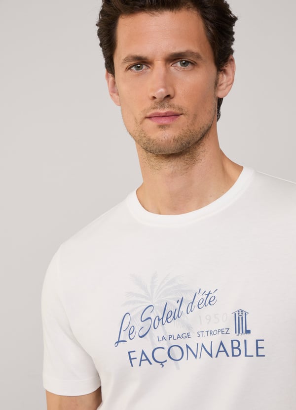 Façonnable camiseta palmera fit regular Tienda de fábrica