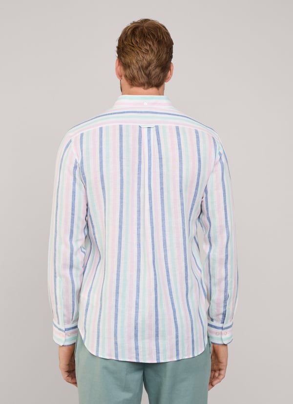 Façonnable camisa de lino rayas anchas fit regular Precio ultrabajo
