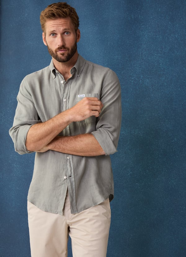 Façonnable camisa de lino fit regular