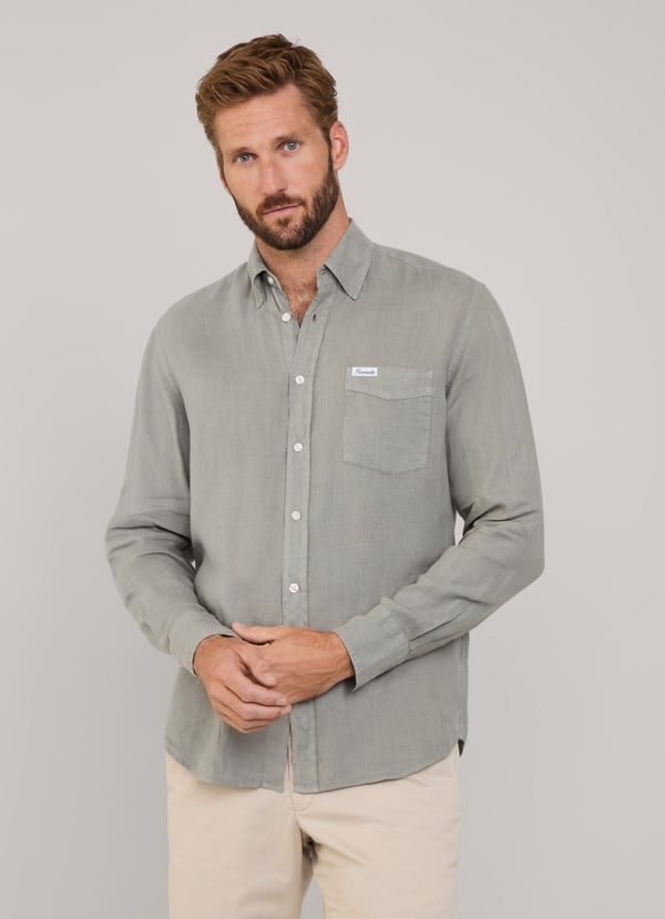 Façonnable camisa de lino fit regular En línea