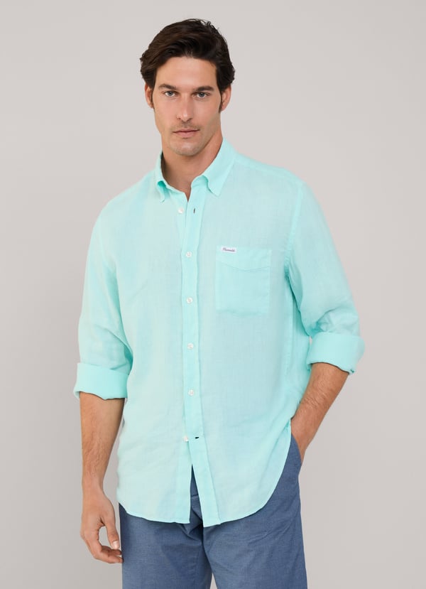 Façonnable camisa de lino fit regular Outlet