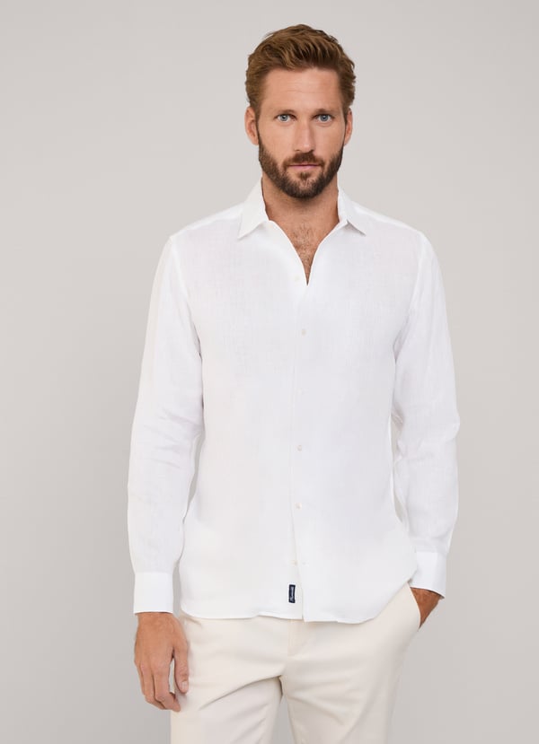 Façonnable camisa de lino fit regular Outlet online