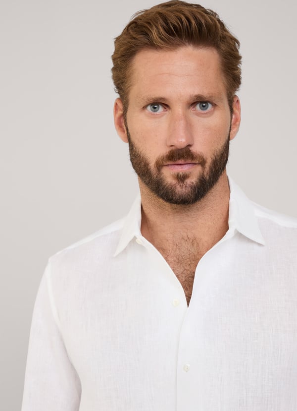 Façonnable camisa de lino fit regular Outlet online