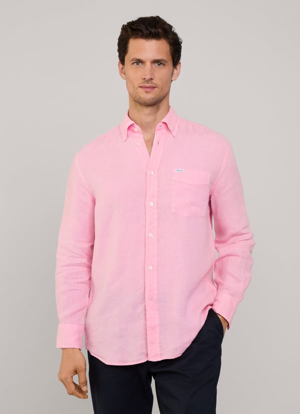 Façonnable camisa de lino fit regular En oferta