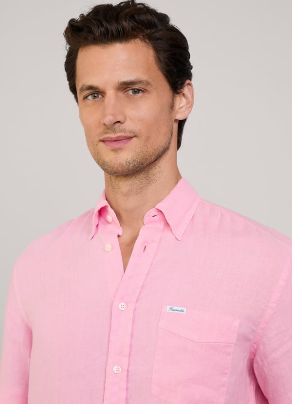 Façonnable camisa de lino fit regular En oferta