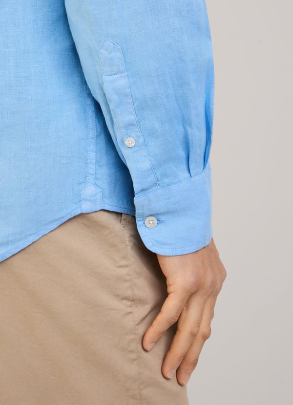 Façonnable camisa de lino fit regular Gran oferta
