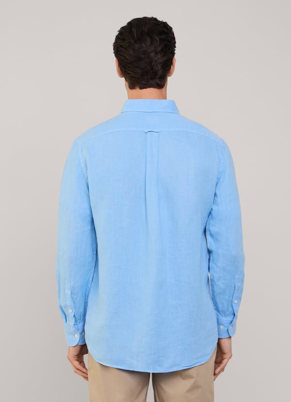 Façonnable camisa de lino fit regular Gran oferta