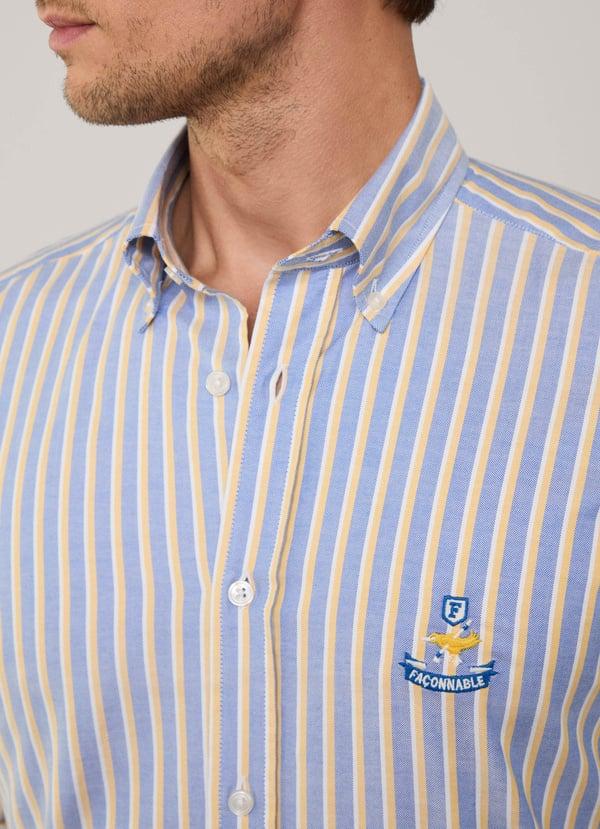 Façonnable camisa oxford rayas regimiento fit regular Rebajas online