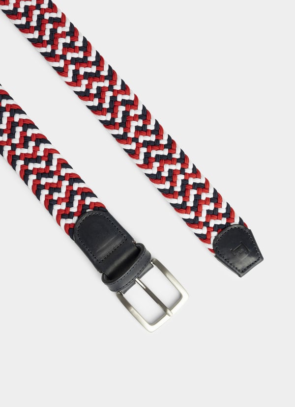 Façonnable cinturón trenzado con detalles piel Outlet