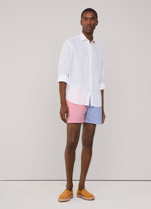 Façonnable bañador bermuda seersucker rayas Rebajas