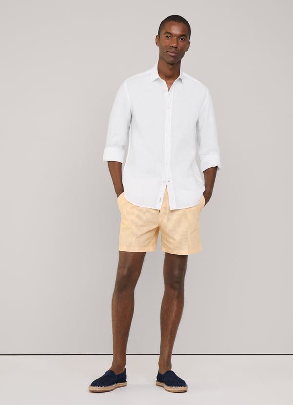Façonnable bañador bermuda seersucker rayas Tienda