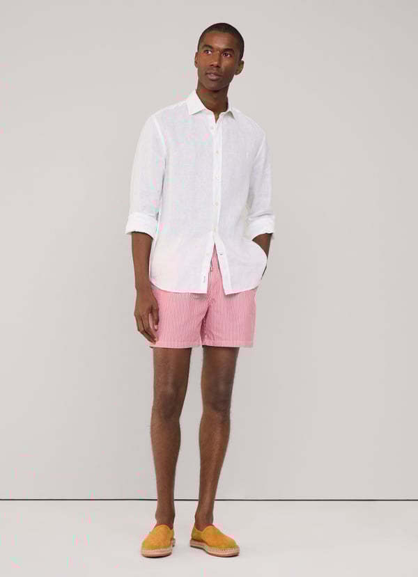 Façonnable bañador bermuda seersucker rayas Liquidación