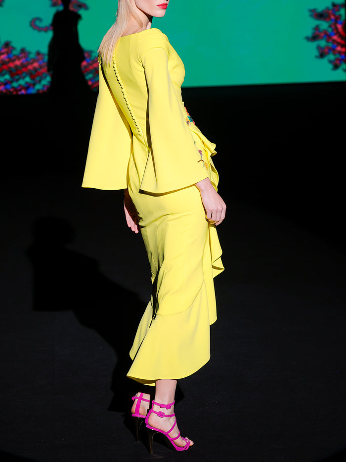 Hannibal laguna LOOK 20 Vestido KRISTEL | Vestido en crepe piña con amplio escote V drapeado Descuento por venta flash