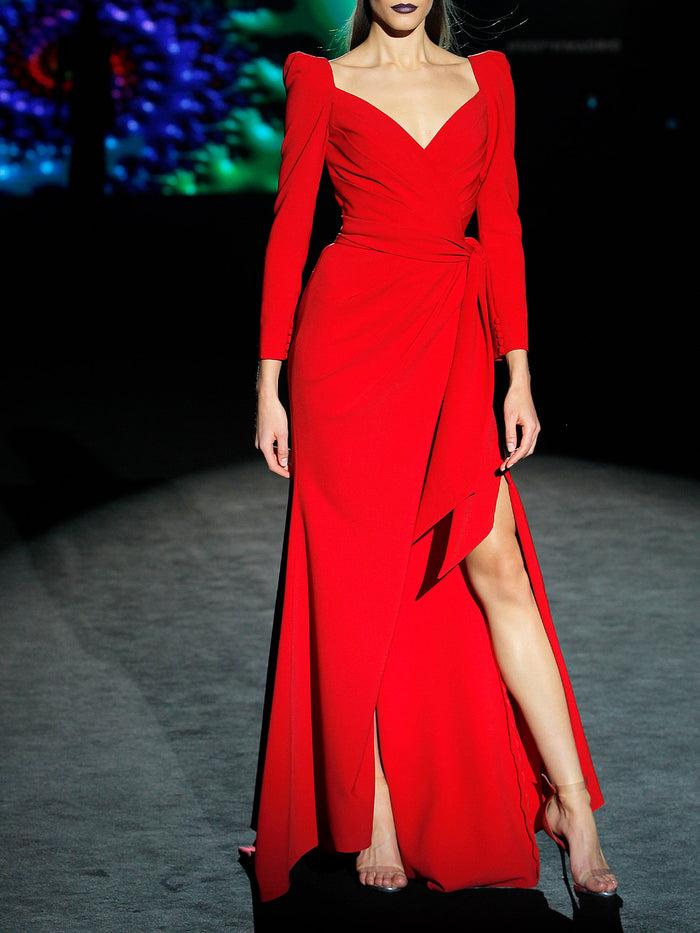 Hannibal laguna LOOK 3 HAVILAND | Vestido de fiesta en crepe geranio Grandes ahorros
